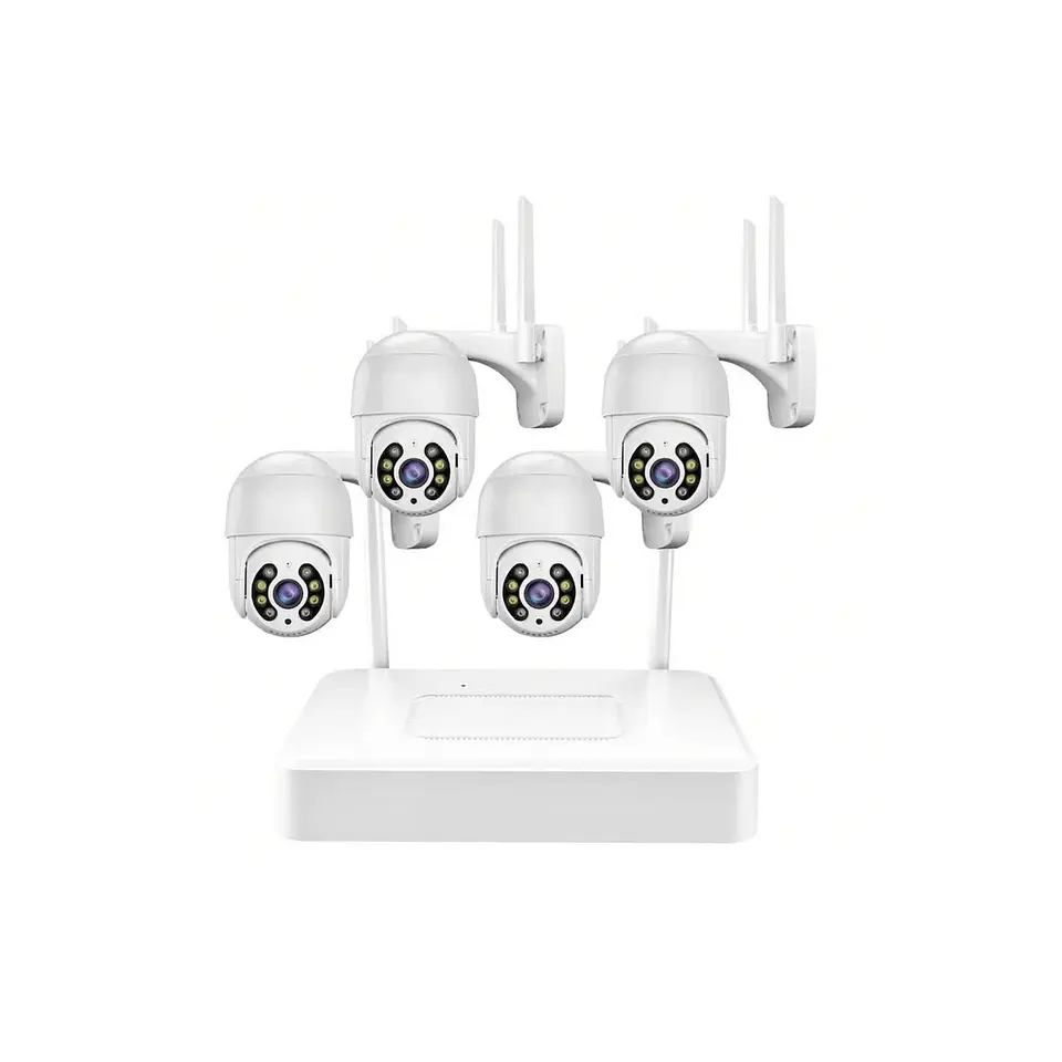 Kit 4 câmaras videovigilância Wi-Fi, movimento rotativo 1
