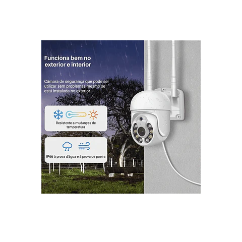 Kit 4 câmaras videovigilância Wi-Fi, movimento rotativo