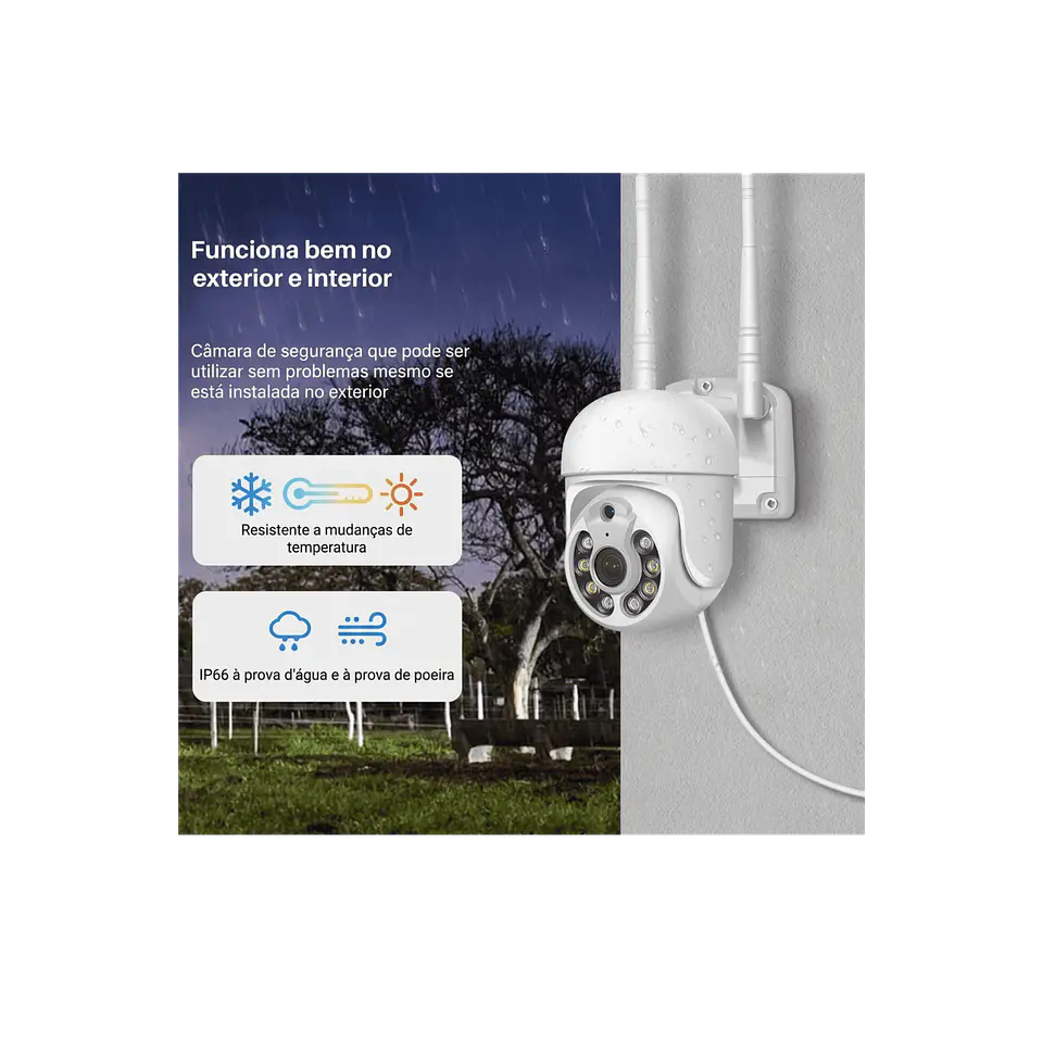 Kit 8 câmaras videovigilância Wi-Fi, movimento rotativo 4