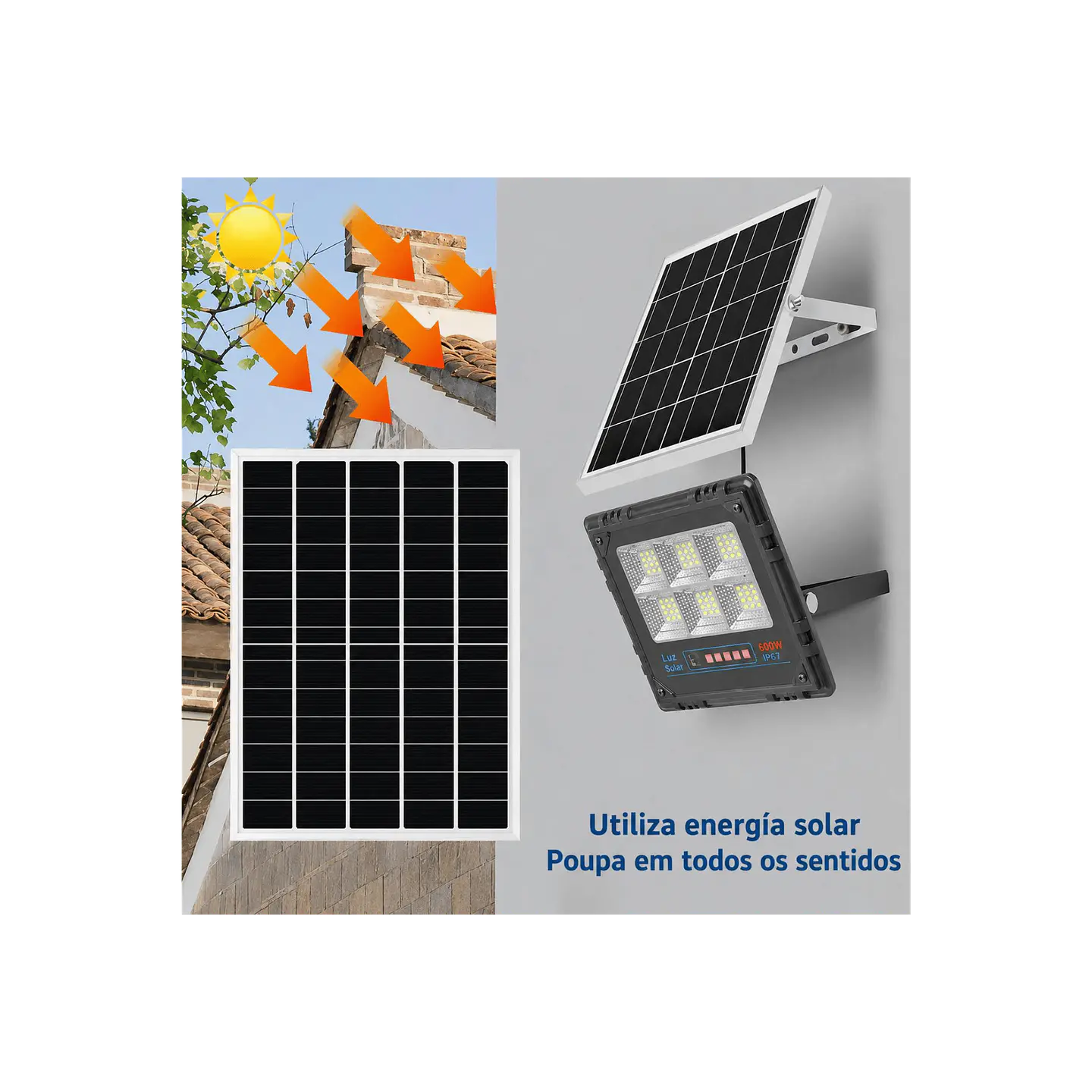 Pojetor Solar Aluminio 600W 2
