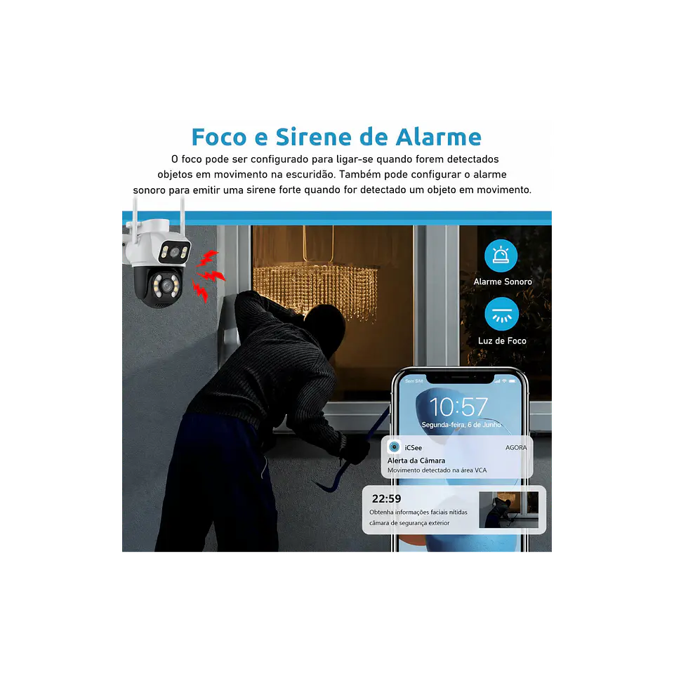 Câmara dupla de videovigilancia Wi-fi 5