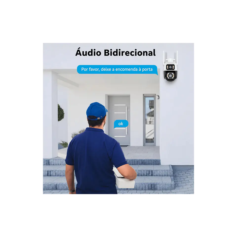 Câmara dupla de videovigilancia Wi-fi 6