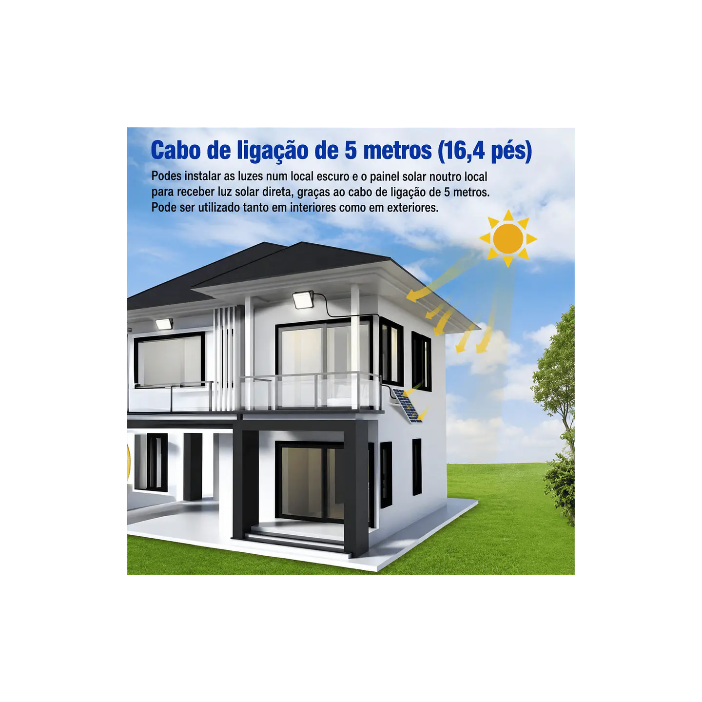 Foco projetor led solar 560W 5