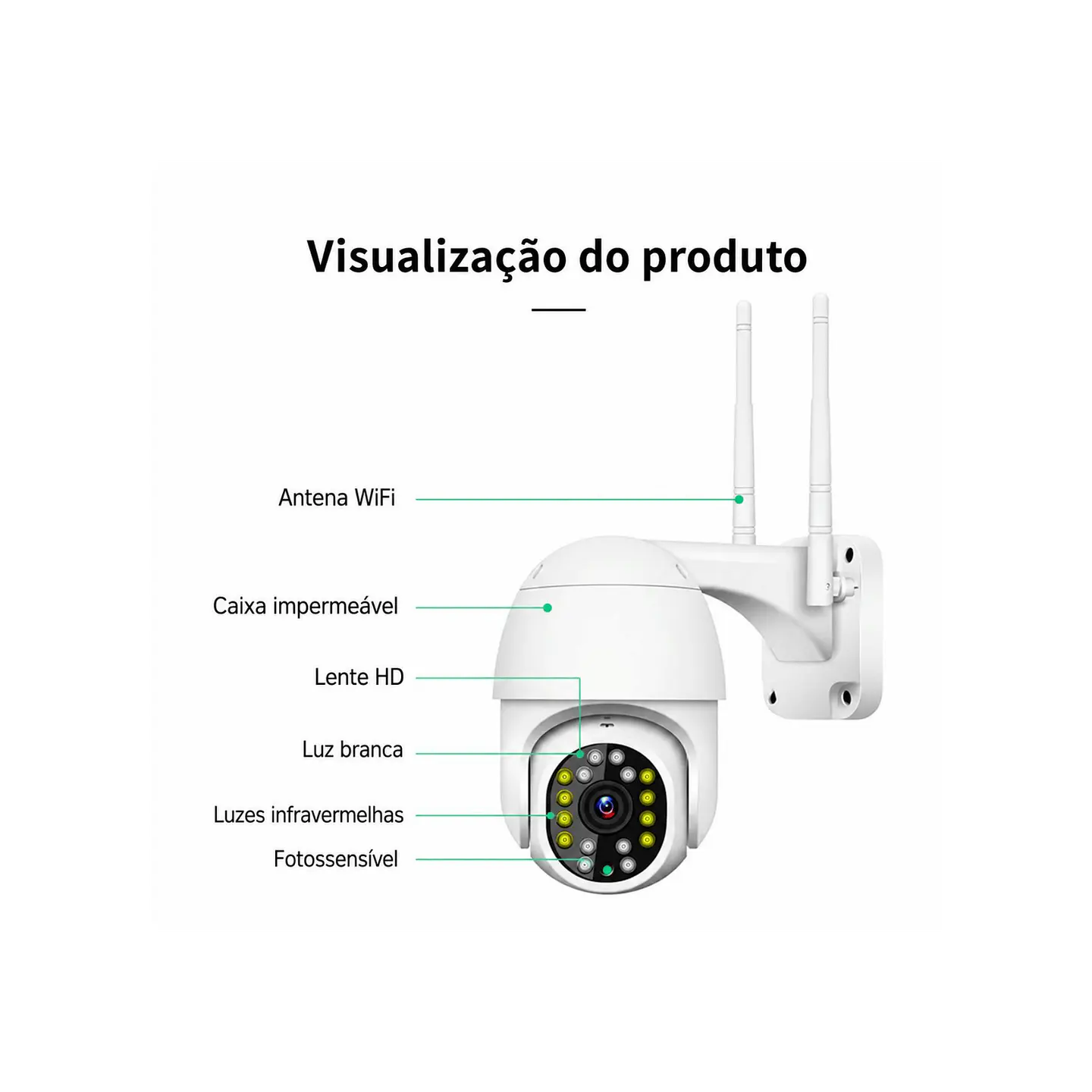 Câmera vigilância rotativa 2MP 6