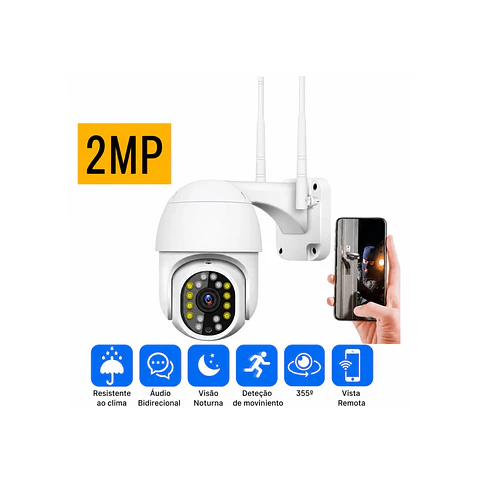 Câmera vigilância rotativa 2MP
