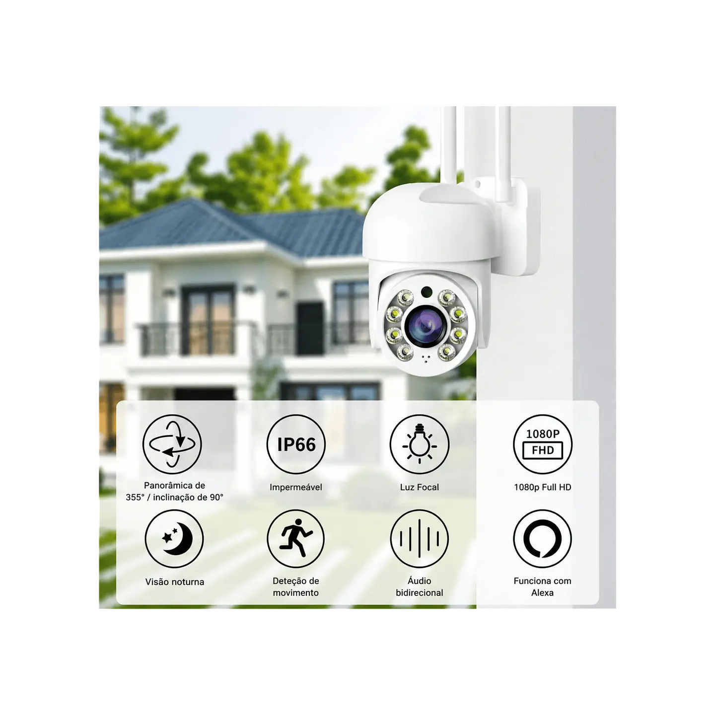 Câmera vigilância rotativa IP66 1