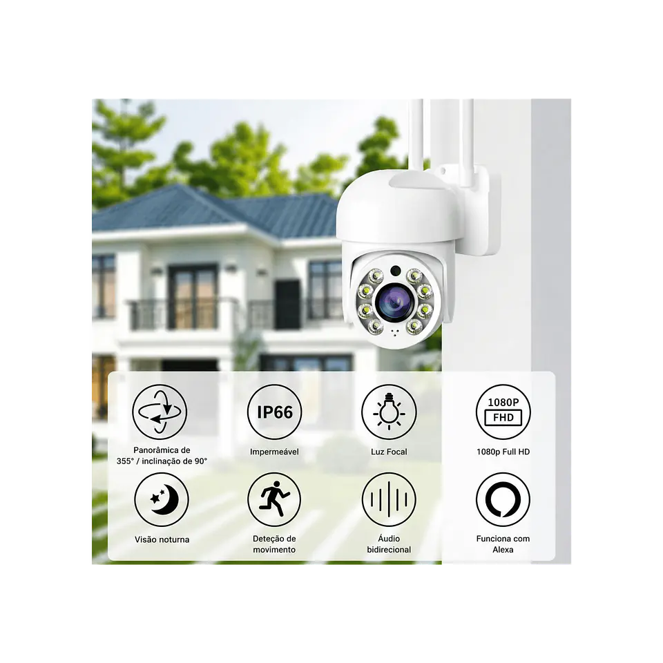 Câmera vigilância rotativa IP66 1