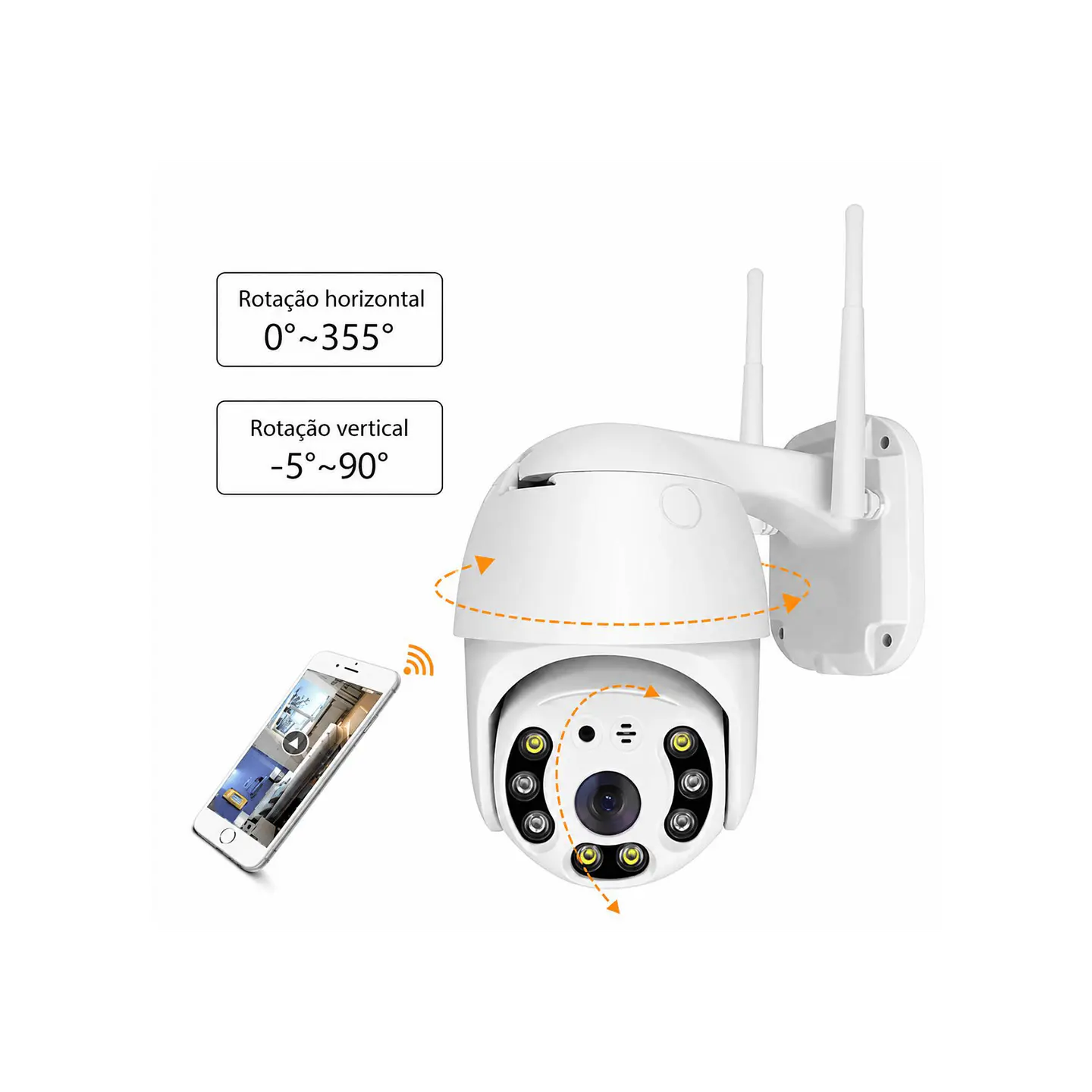 Câmera vigilância rotativa Wi-Fi 6