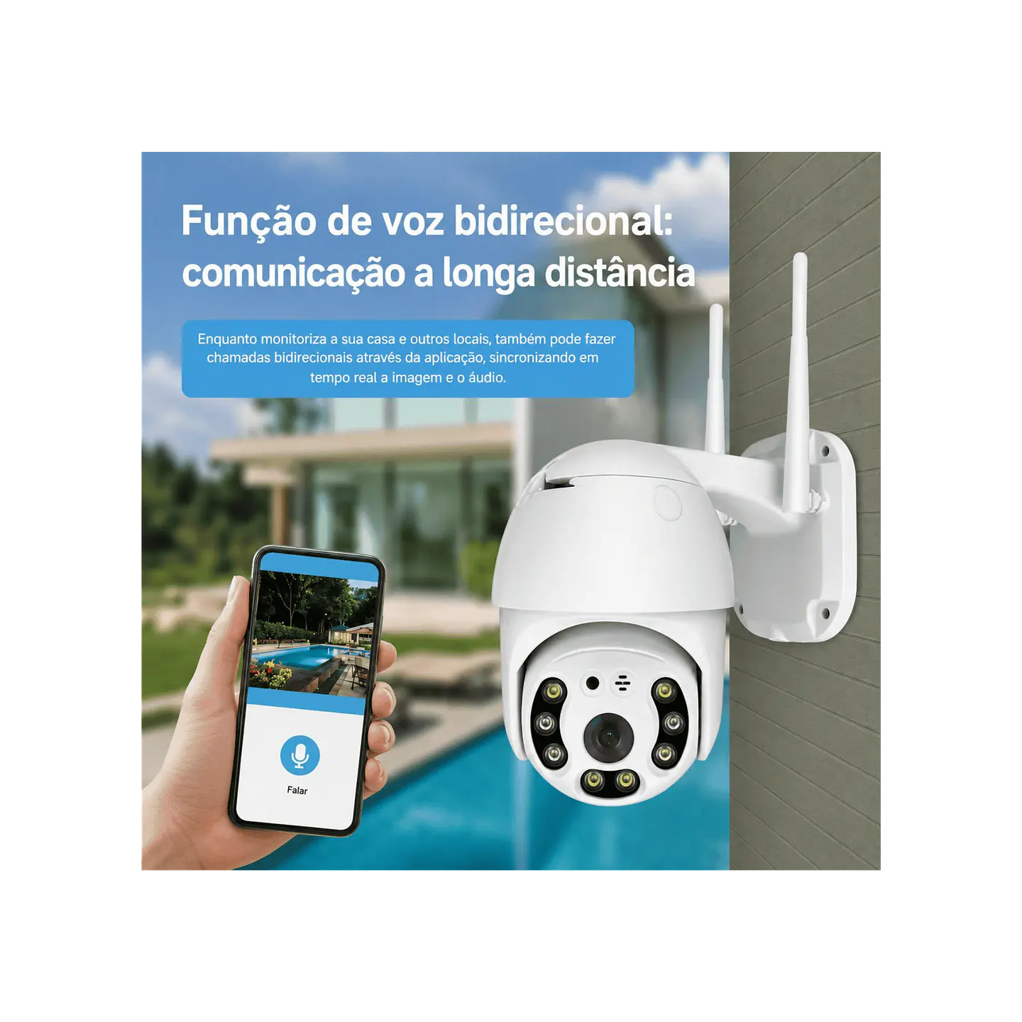 Câmera vigilância rotativa Wi-Fi 3