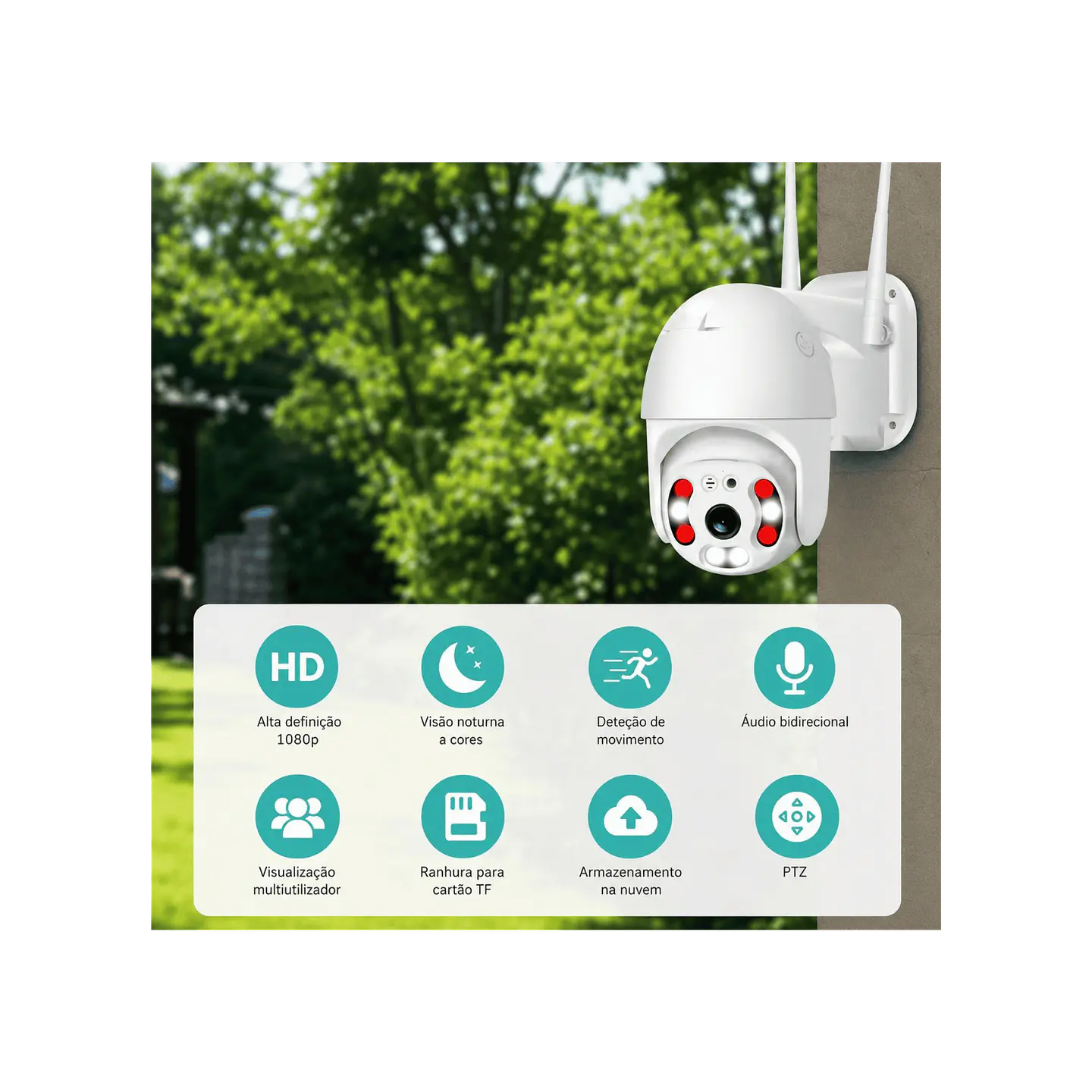 Câmera vigilância rotativa Wi-Fi 2