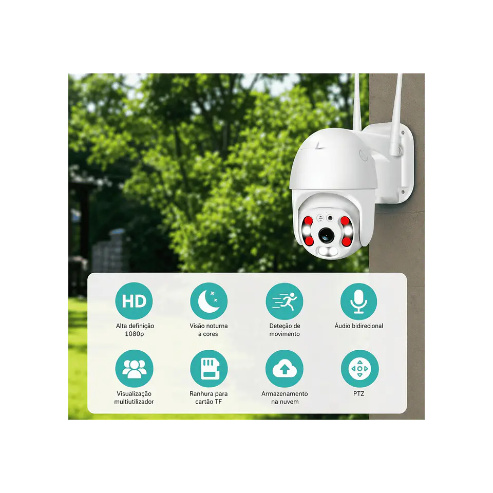 Câmera vigilância rotativa Wi-Fi 2