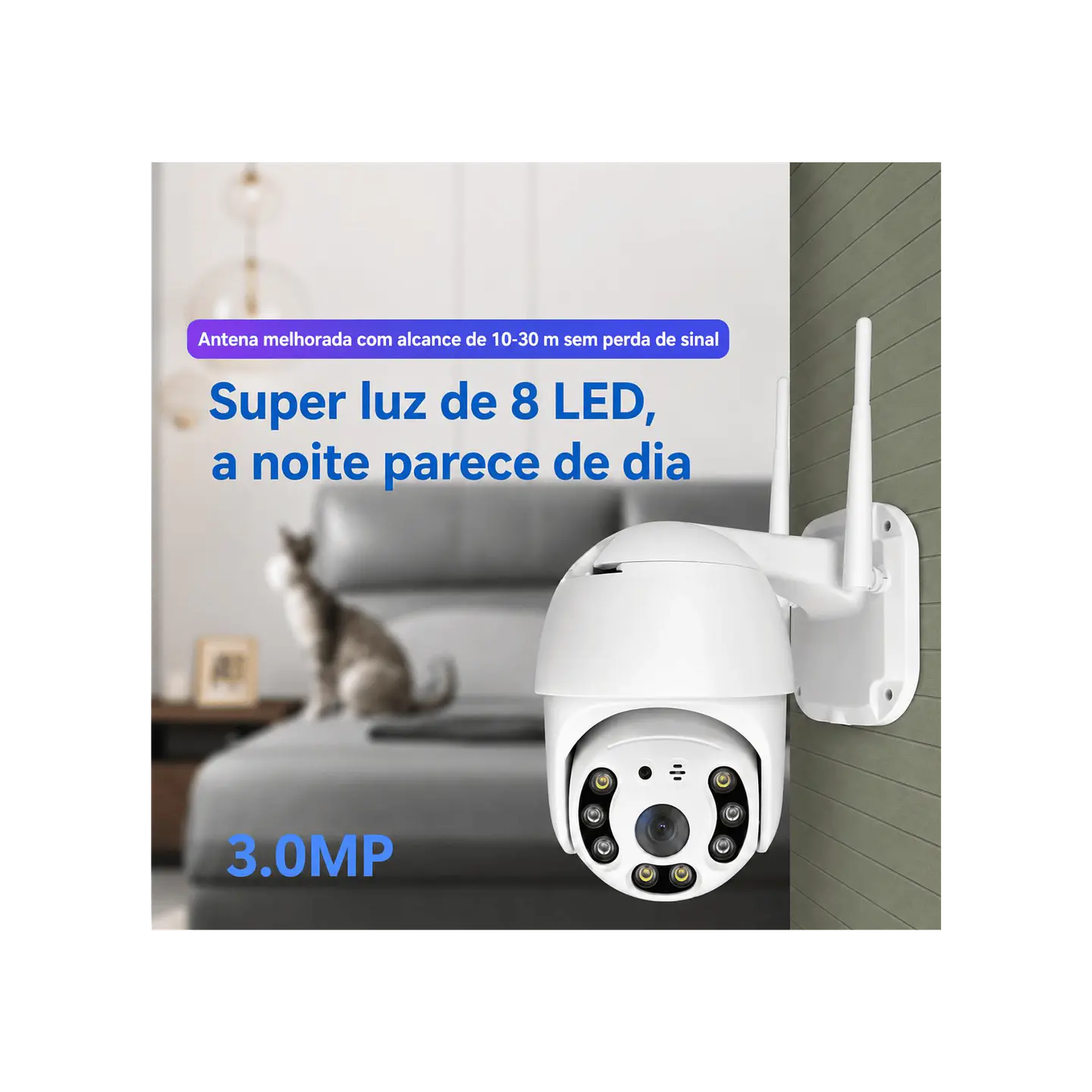 Câmera vigilância rotativa Wi-Fi 5