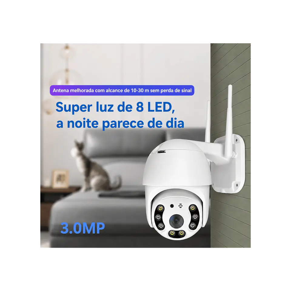 Câmera vigilância rotativa Wi-Fi 5