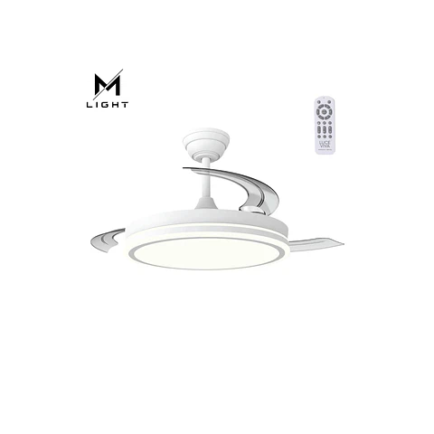 Ventoinha de teto com função verão/inverno, 48W, branco, 3 pás, comando e temporizador