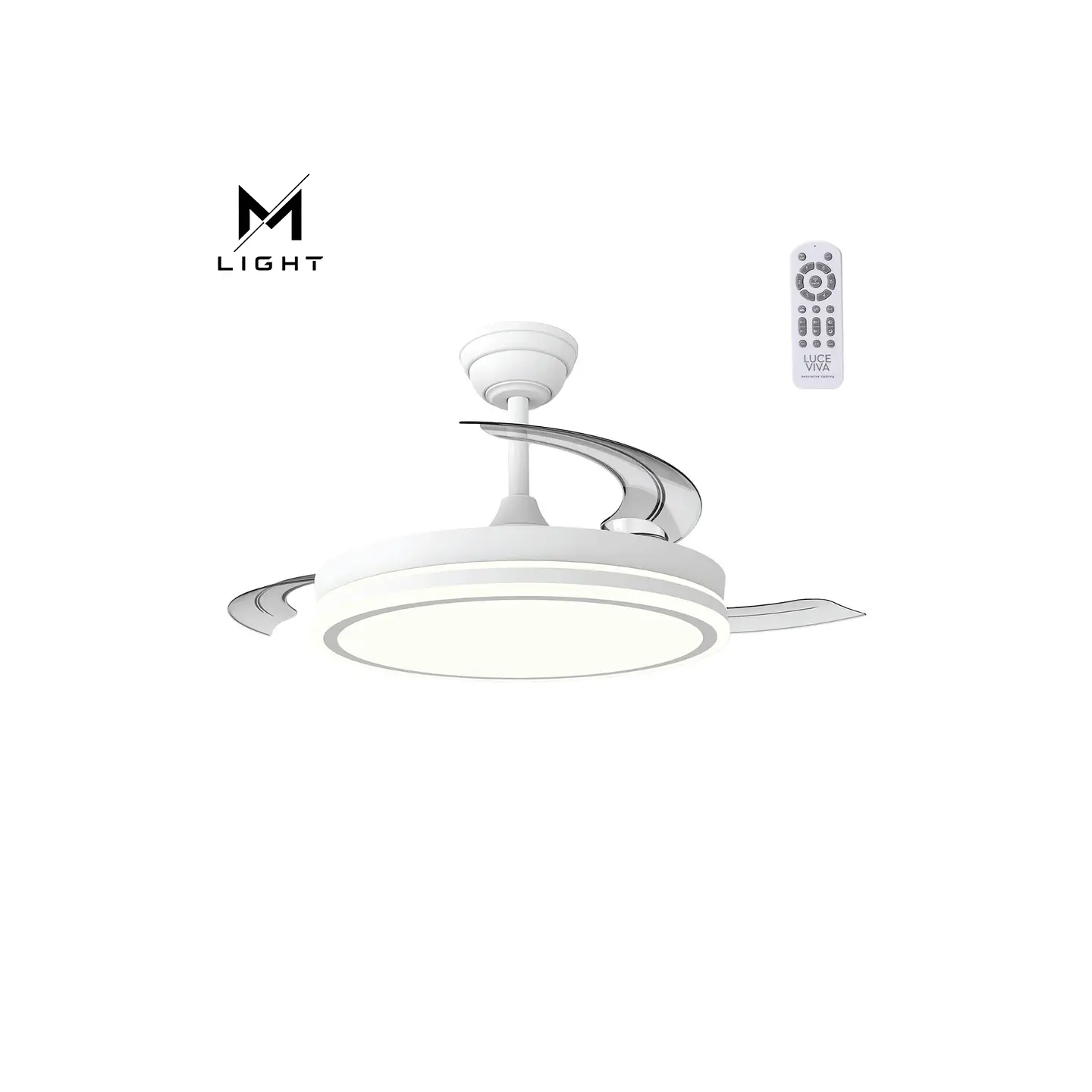 Ventoinha de teto com função verão/inverno, 48W, branco, 3 pás, comando e temporizador 1
