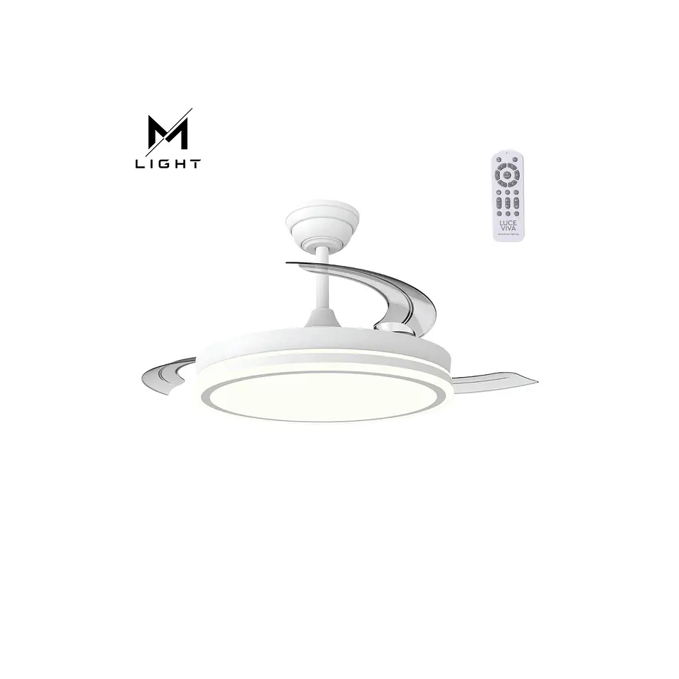 Ventoinha de teto com função verão/inverno, 48W, branco, 3 pás, comando e temporizador 1