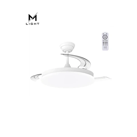 Ventoinha de teto MARELE com função verão/inverno, 48W, branco, 3 pás, comando e temporizador