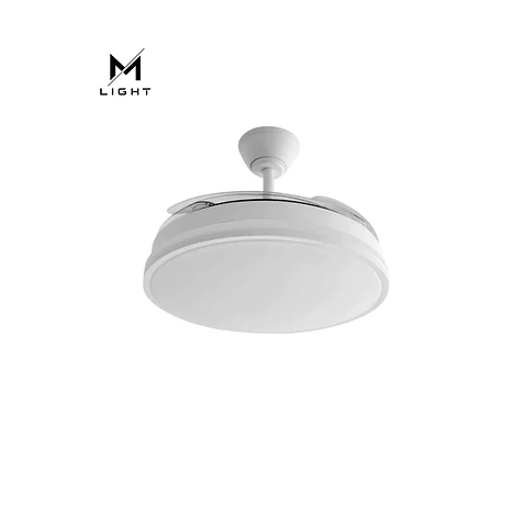 Ventoinha de teto com função verão/inverno, 44W, branco, 4 pás, comando e temporizador