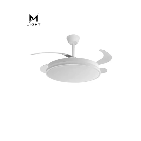 Ventoinha de teto com função verão/inverno, 44W, branco, 4 pás, comando e temporizador