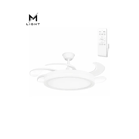 Ventoinha de teto com função verão/inverno, 59W, branco, 4 pás, comando e temporizador