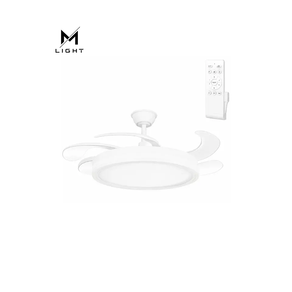 Ventoinha de teto com função verão/inverno, 59W, branco, 4 pás, comando e temporizador 1