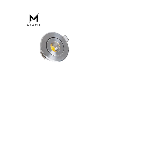 Foco LED COB 1W Ø 45 mm Direcionável Prata