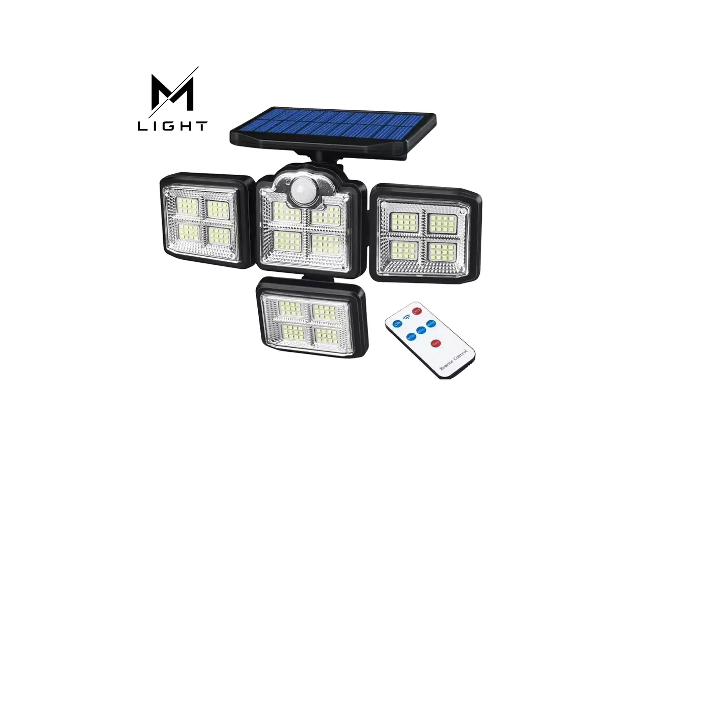 4 Projetores Solares LED 30W com Sensor e comando 1