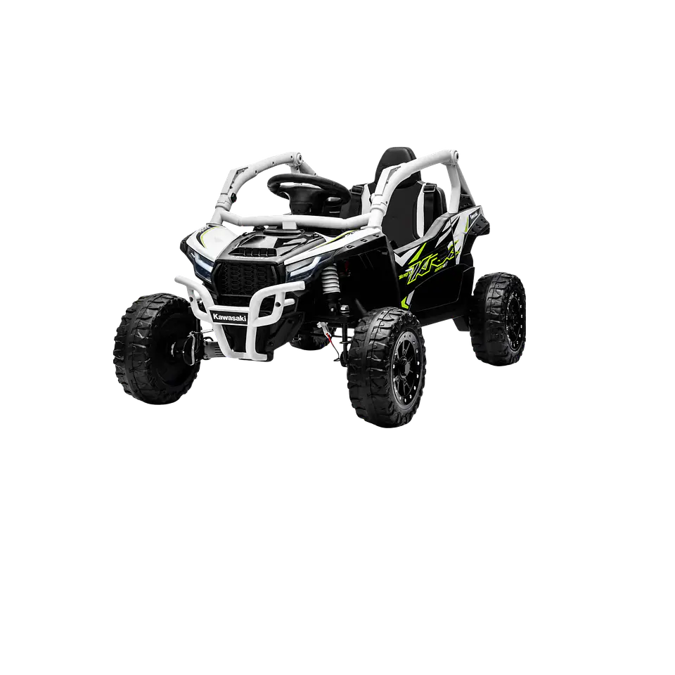 Buggy KAWASAKI 4x4 12v BATERIA DE LITIO c/ rodas de borracha e assentos em pele 1