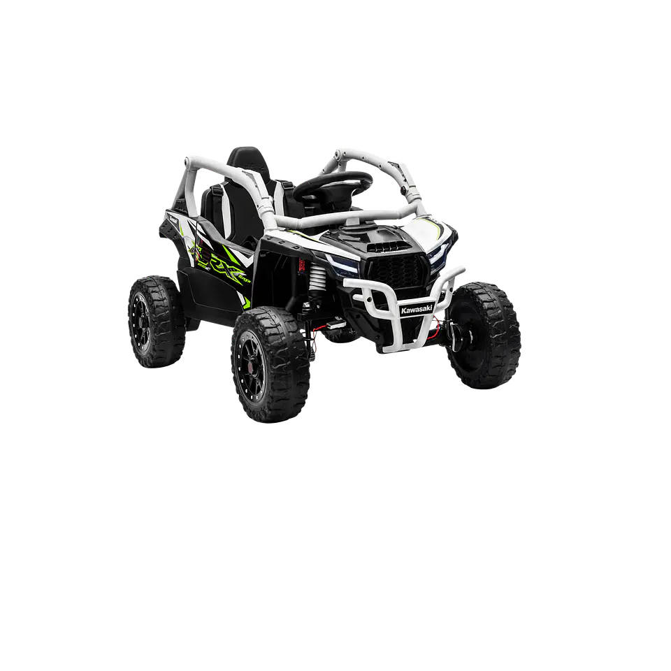 Buggy KAWASAKI 4x4 12v BATERIA DE LITIO c/ rodas de borracha e assentos em pele 2
