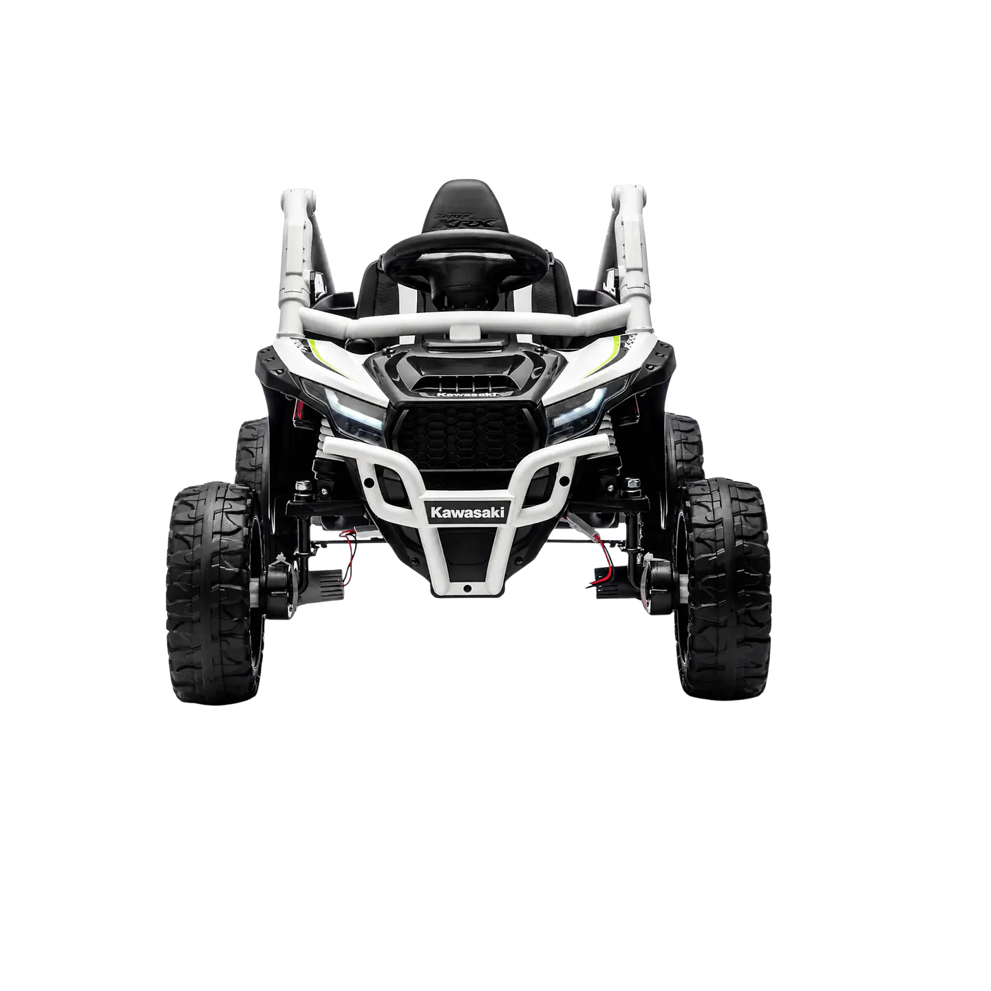 Buggy KAWASAKI 4x4 12v BATERIA DE LITIO c/ rodas de borracha e assentos em pele 3