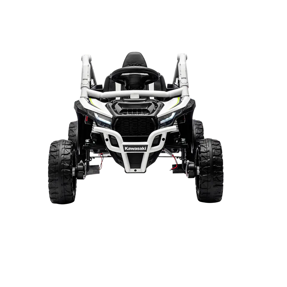 Buggy KAWASAKI 4x4 12v BATERIA DE LITIO c/ rodas de borracha e assentos em pele 3