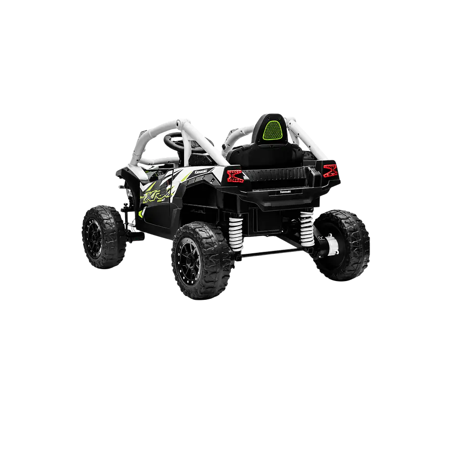 Buggy KAWASAKI 4x4 12v BATERIA DE LITIO c/ rodas de borracha e assentos em pele 4
