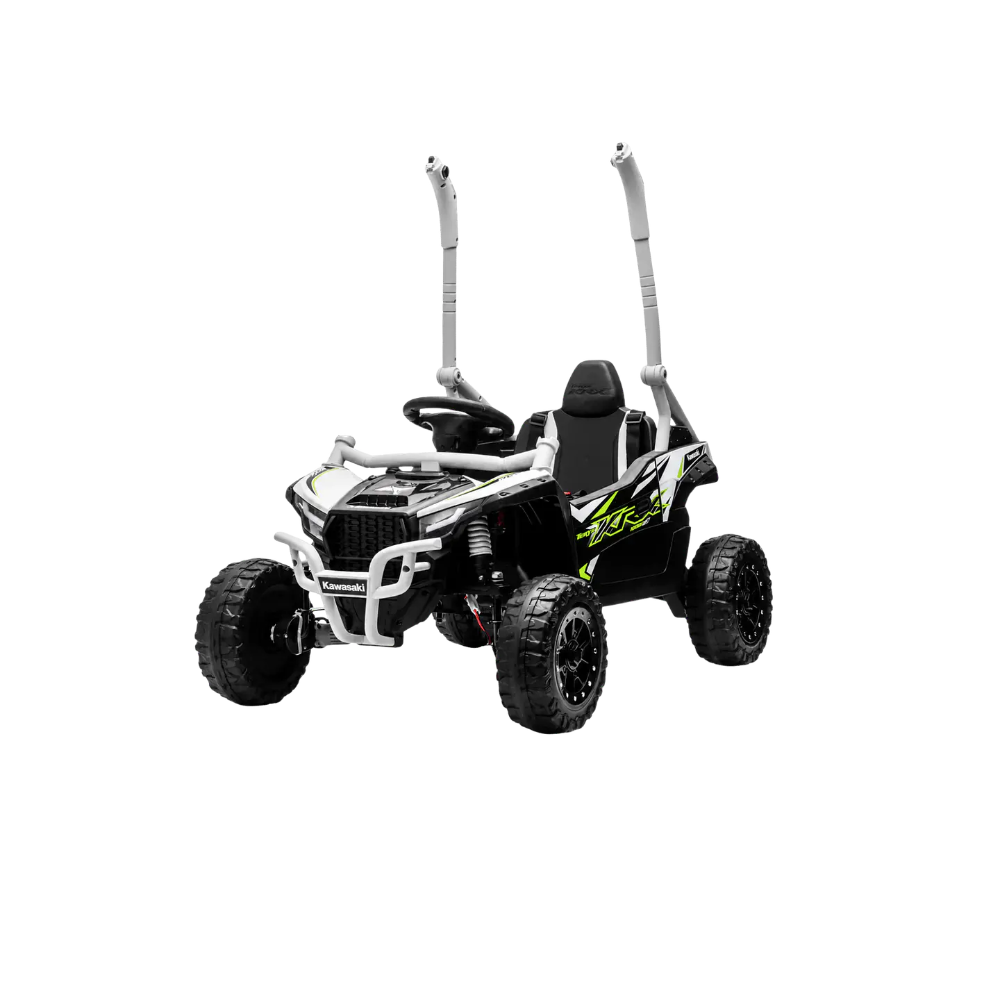 Buggy KAWASAKI 4x4 12v BATERIA DE LITIO c/ rodas de borracha e assentos em pele 5