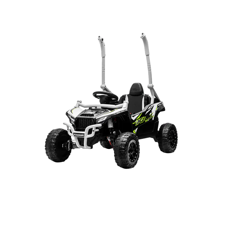 Buggy KAWASAKI 4x4 12v BATERIA DE LITIO c/ rodas de borracha e assentos em pele 5