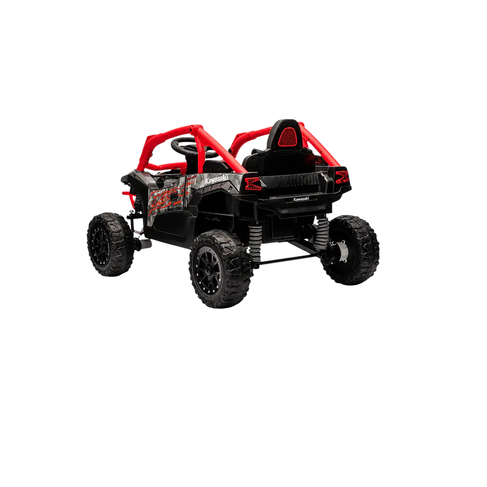 Buggy KAWASAKI 4x4 12v BATERIA DE LITIO c/ rodas de borracha e assentos em pele 8