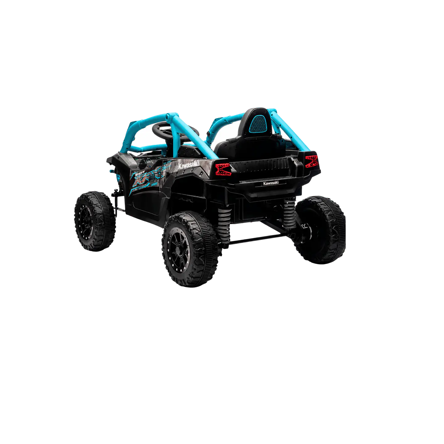 Buggy KAWASAKI 4x4 12v BATERIA DE LITIO c/ rodas de borracha e assentos em pele 12