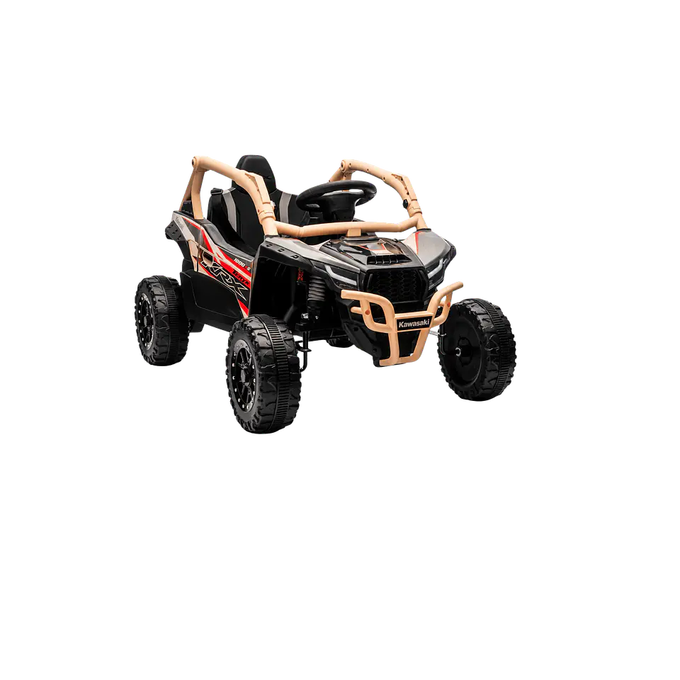 Buggy KAWASAKI 4x4 12v BATERIA DE LITIO c/ rodas de borracha e assentos em pele 15