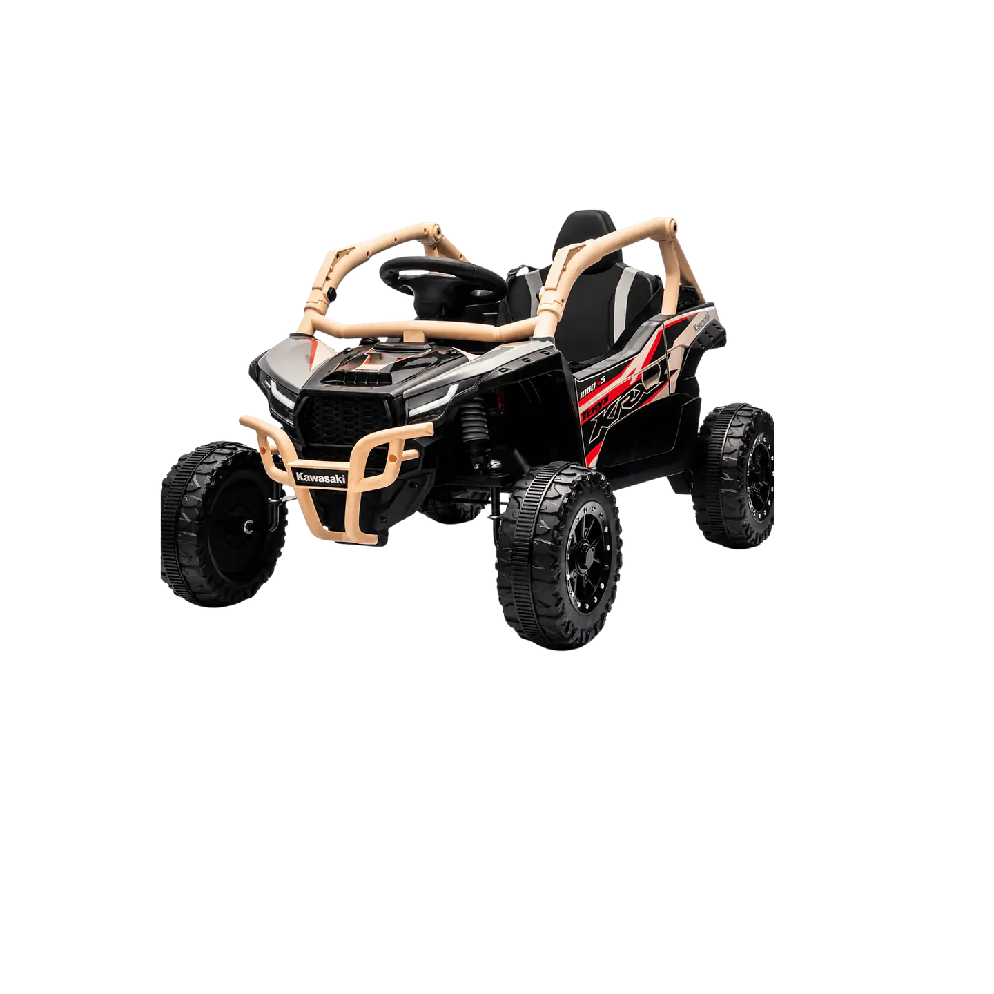 Buggy KAWASAKI 4x4 12v BATERIA DE LITIO c/ rodas de borracha e assentos em pele 14