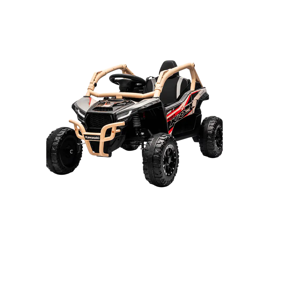 Buggy KAWASAKI 4x4 12v BATERIA DE LITIO c/ rodas de borracha e assentos em pele 14