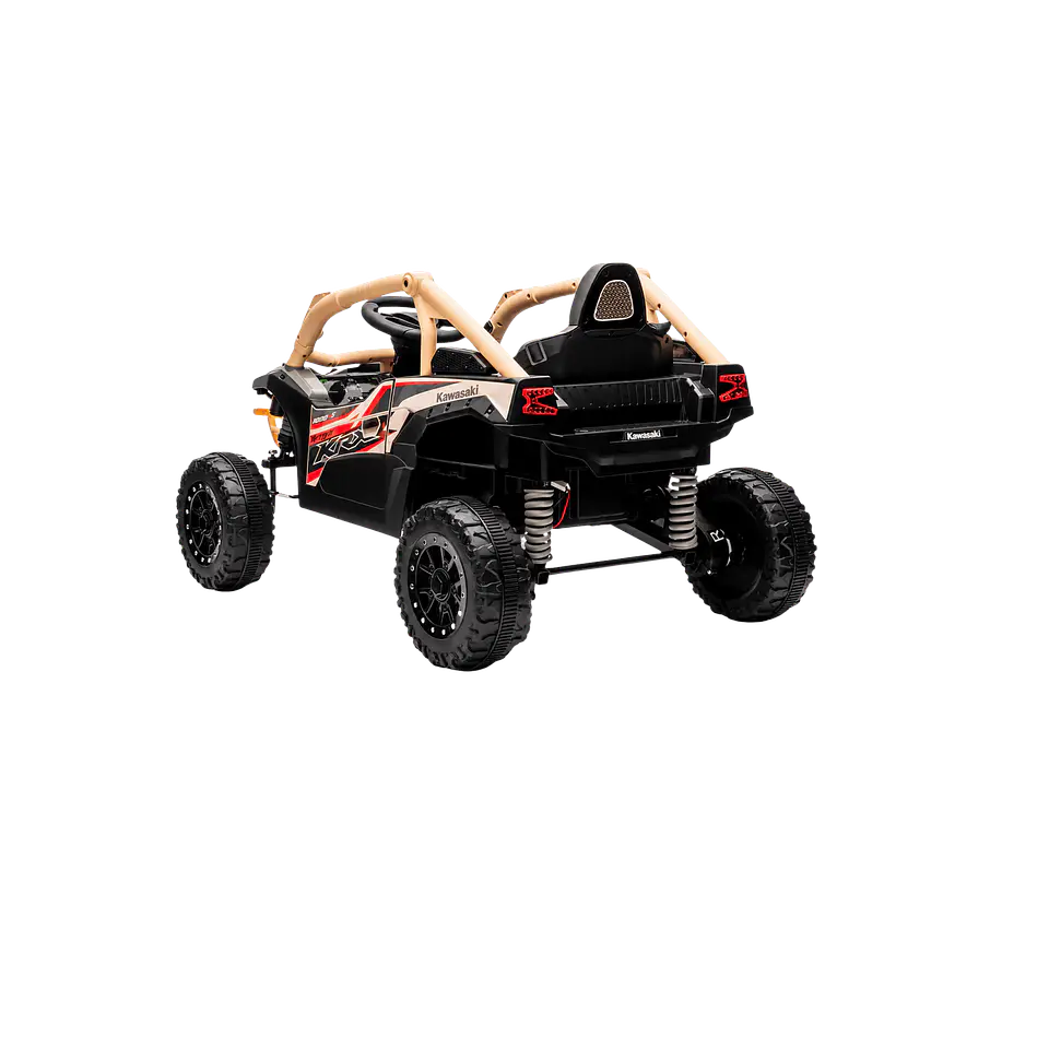 Buggy KAWASAKI 4x4 12v BATERIA DE LITIO c/ rodas de borracha e assentos em pele 16