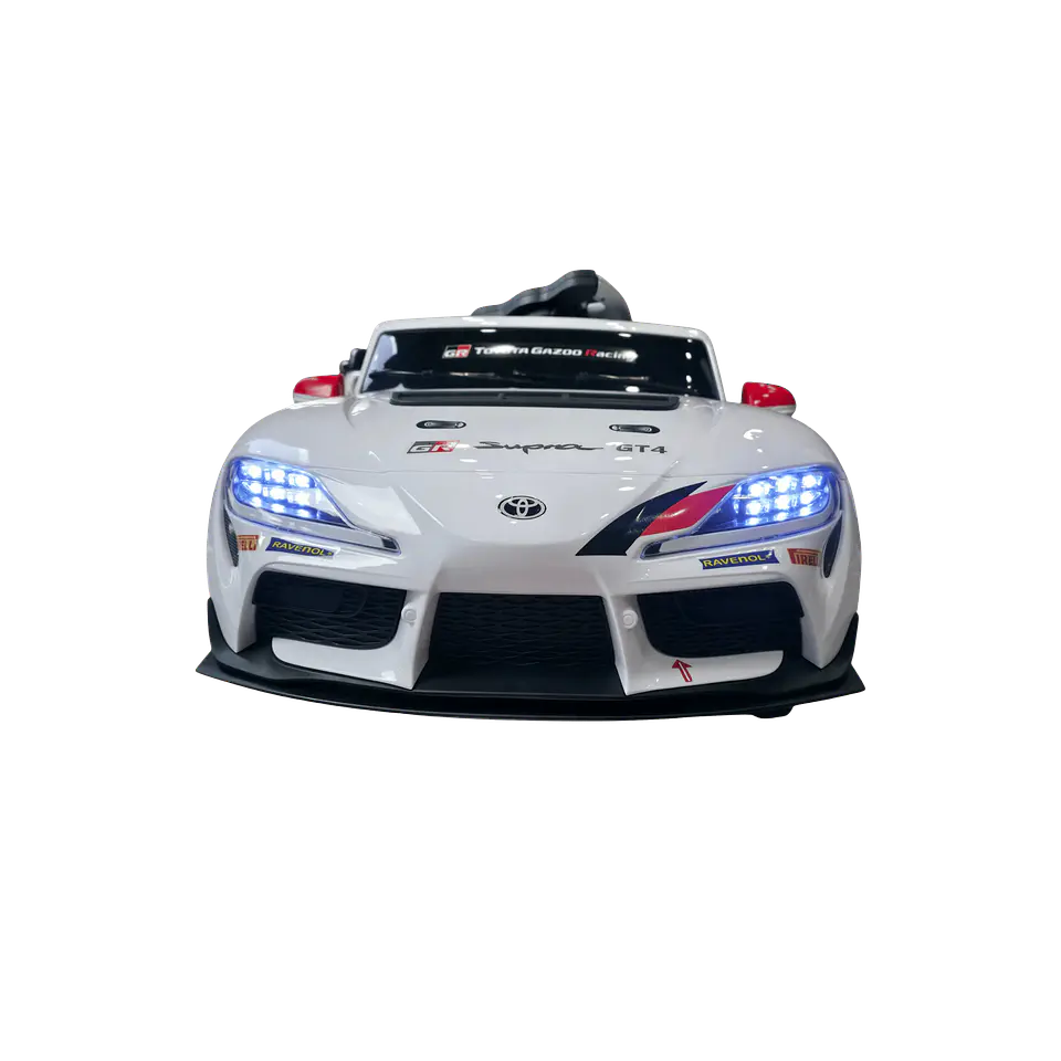 TOYOTA GR SUPRA GT4 12v Branco c/RODAS DE BORRACHA E ASSENTO EM PELE 3