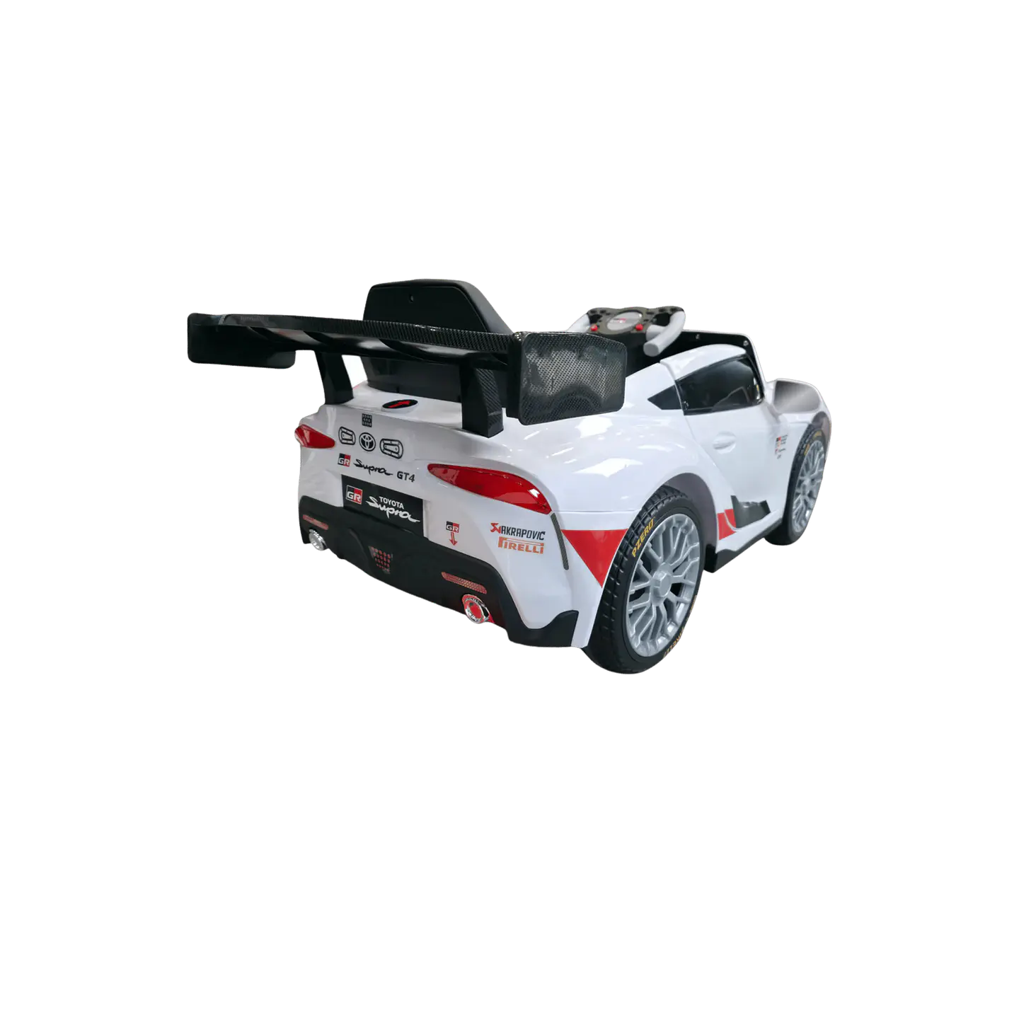 TOYOTA GR SUPRA GT4 12v Branco c/RODAS DE BORRACHA E ASSENTO EM PELE 4