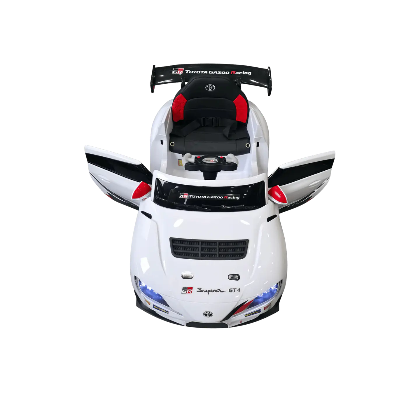 TOYOTA GR SUPRA GT4 12v Branco c/RODAS DE BORRACHA E ASSENTO EM PELE 5