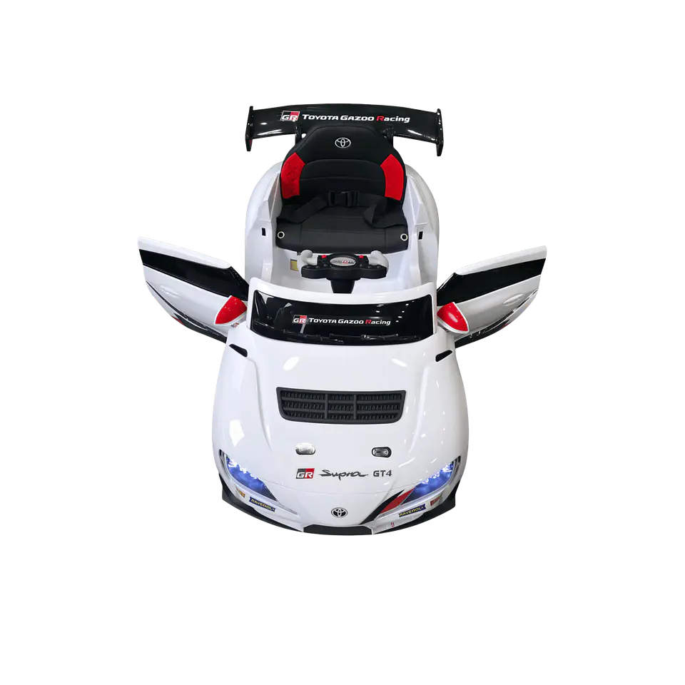 TOYOTA GR SUPRA GT4 12v Branco c/RODAS DE BORRACHA E ASSENTO EM PELE 5