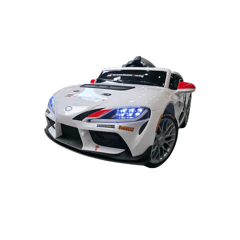 TOYOTA GR SUPRA GT4 12v Branco c/RODAS DE BORRACHA E ASSENTO EM PELE