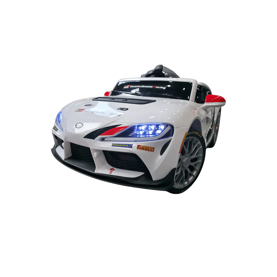 TOYOTA GR SUPRA GT4 12v Branco c/RODAS DE BORRACHA E ASSENTO EM PELE 2