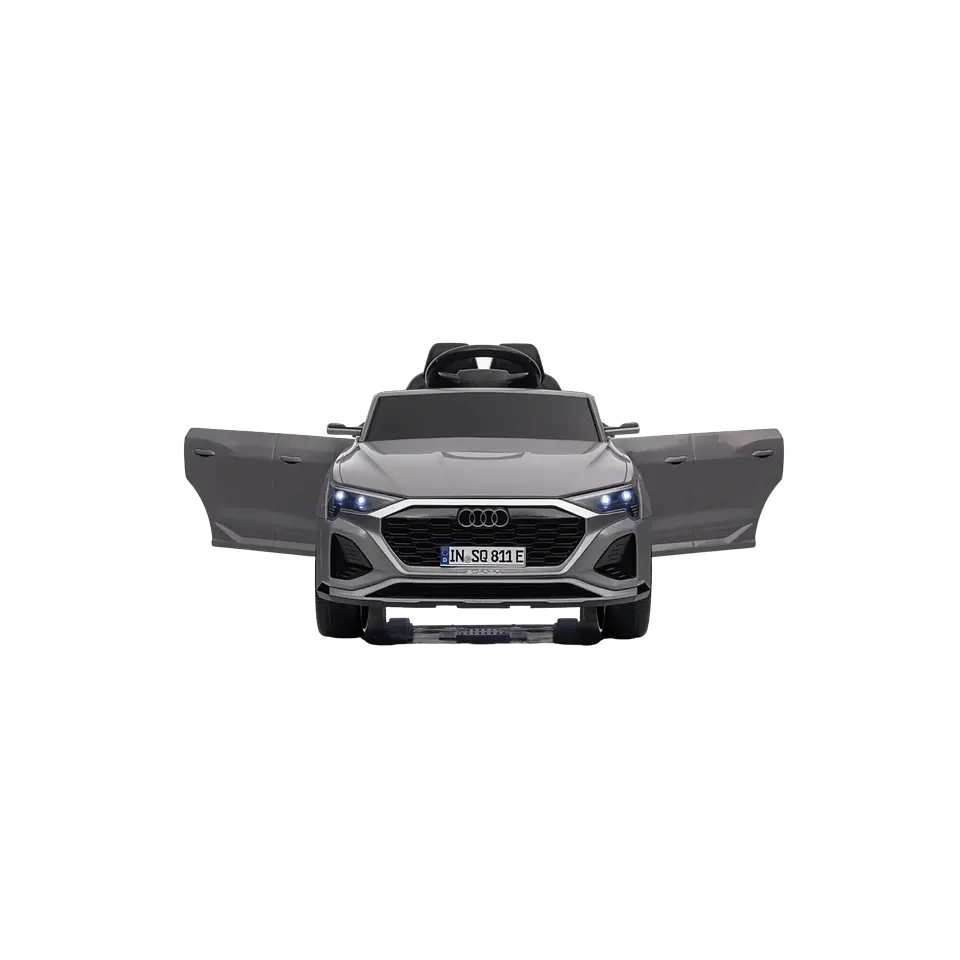 AUDI SQ8 12V Cinza c/ RODAS DE BORRACHA E ASSENTO EM PELE 4