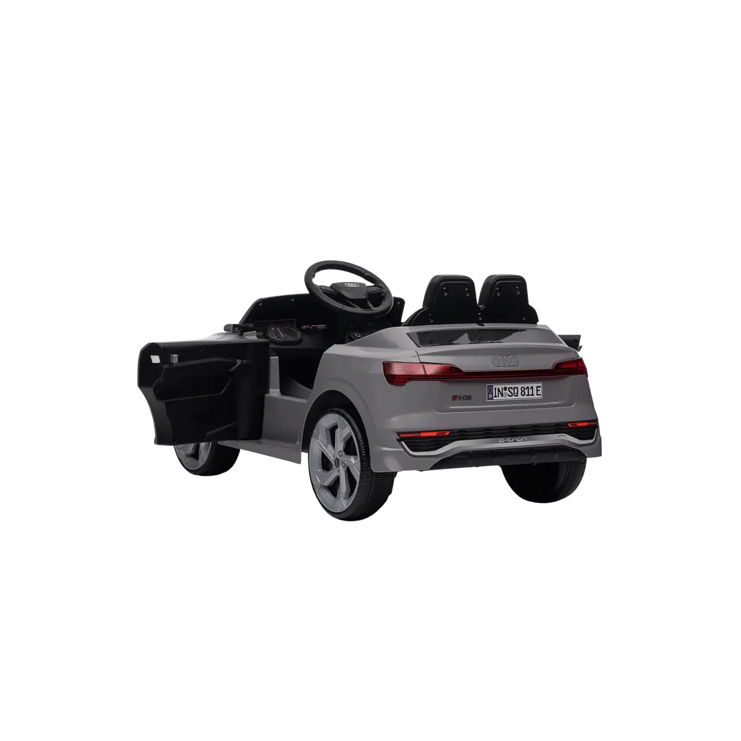 AUDI SQ8 12V Cinza c/ RODAS DE BORRACHA E ASSENTO EM PELE 5