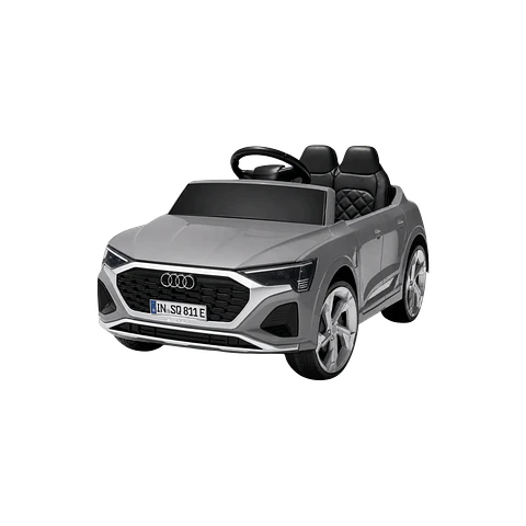 AUDI SQ8 12V Cinza c/ RODAS DE BORRACHA E ASSENTO EM PELE