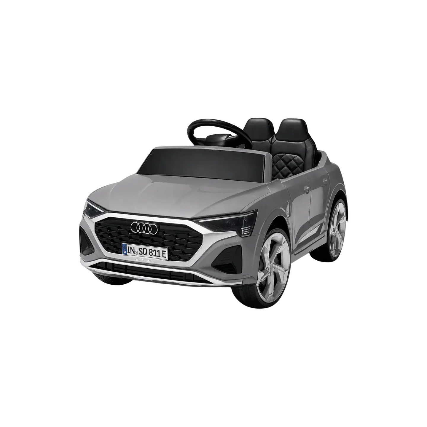 AUDI SQ8 12V Cinza c/ RODAS DE BORRACHA E ASSENTO EM PELE 1